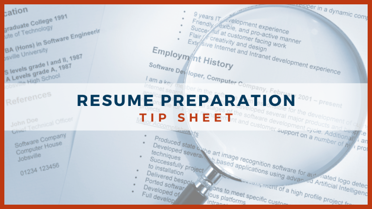 Resume Preparation Tip Sheet